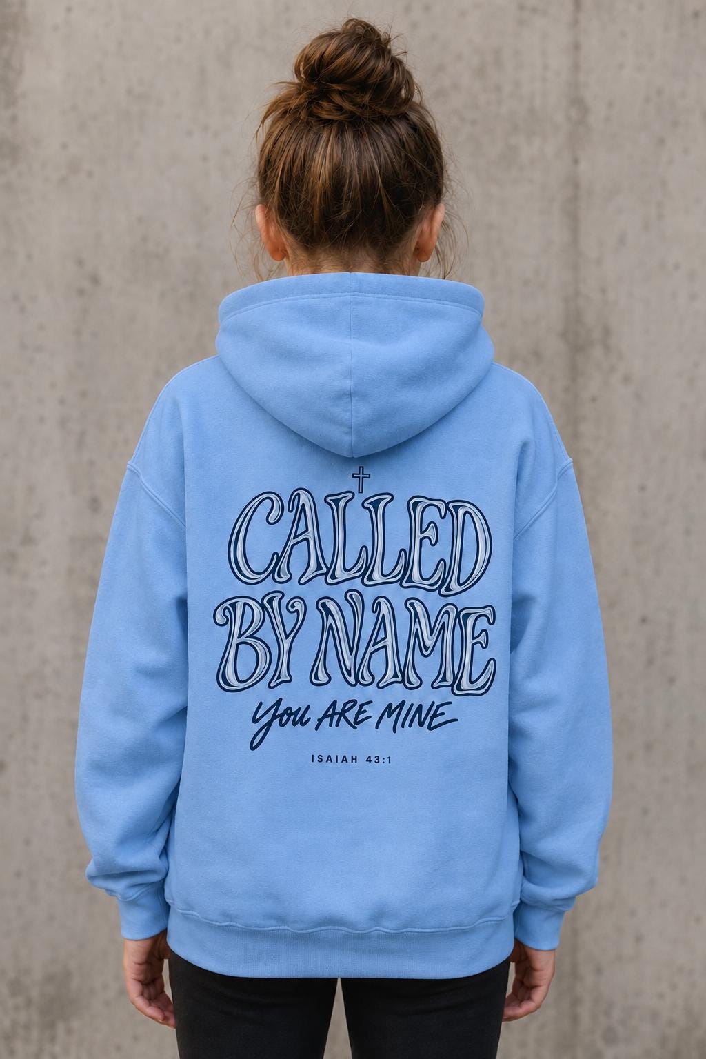 Youth Christian Hoodie, Called by Name Isaiah 43:1, Unisex Bible Verse Sweatshirt
