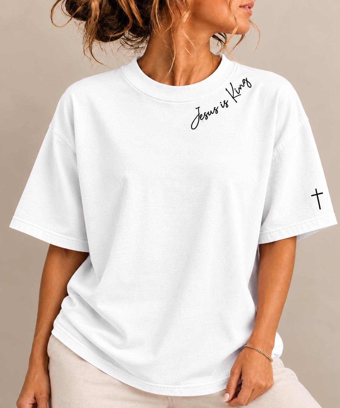 Jesus Is King Tshirt, Minimalist Christian Tee, Faith Cross T-shirt