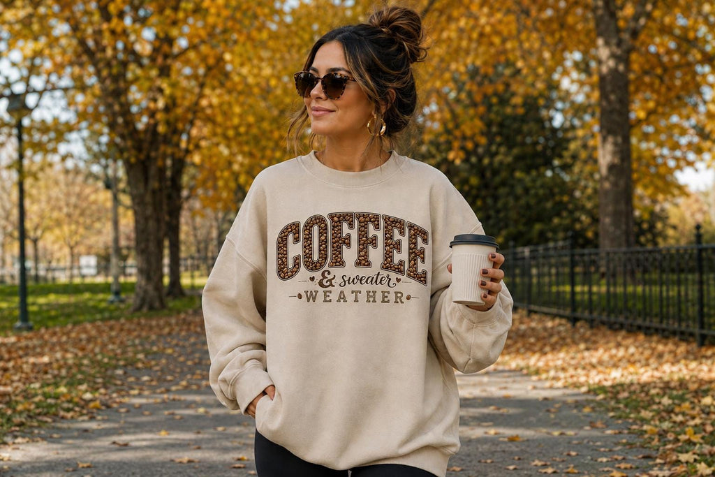 Coffee Sweatshirt, Cozy Fall Crewneck, Coffee Lover Gift