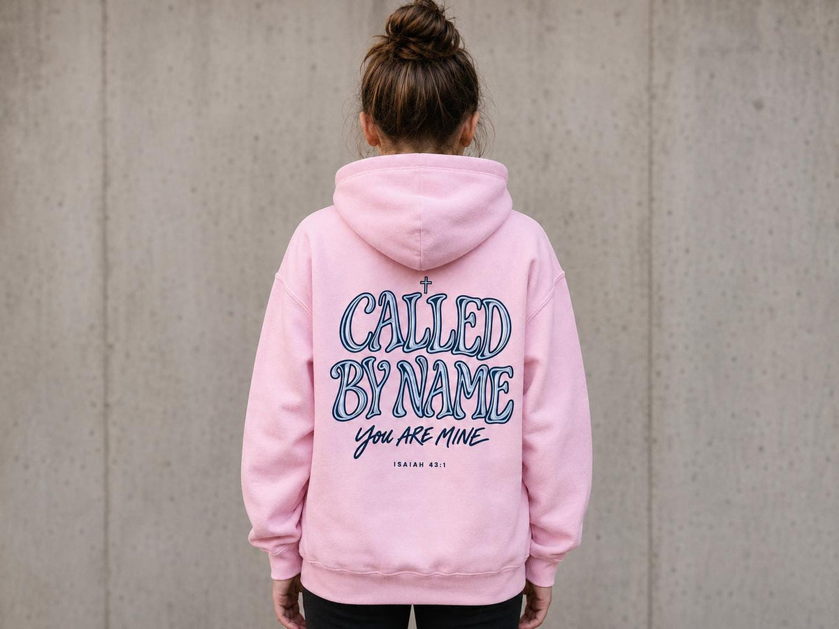 Youth Christian Hoodie, Called by Name Isaiah 43:1, Unisex Bible Verse Sweatshirt