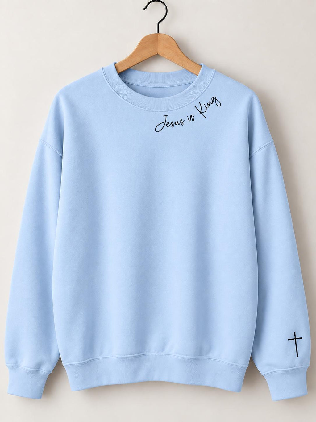 Jesus Is King Christian Crewneck, Minimalist Christian Faith Sweatshirt, Cross Shirt for Women, 2026 Christmas Gift for Christian Women