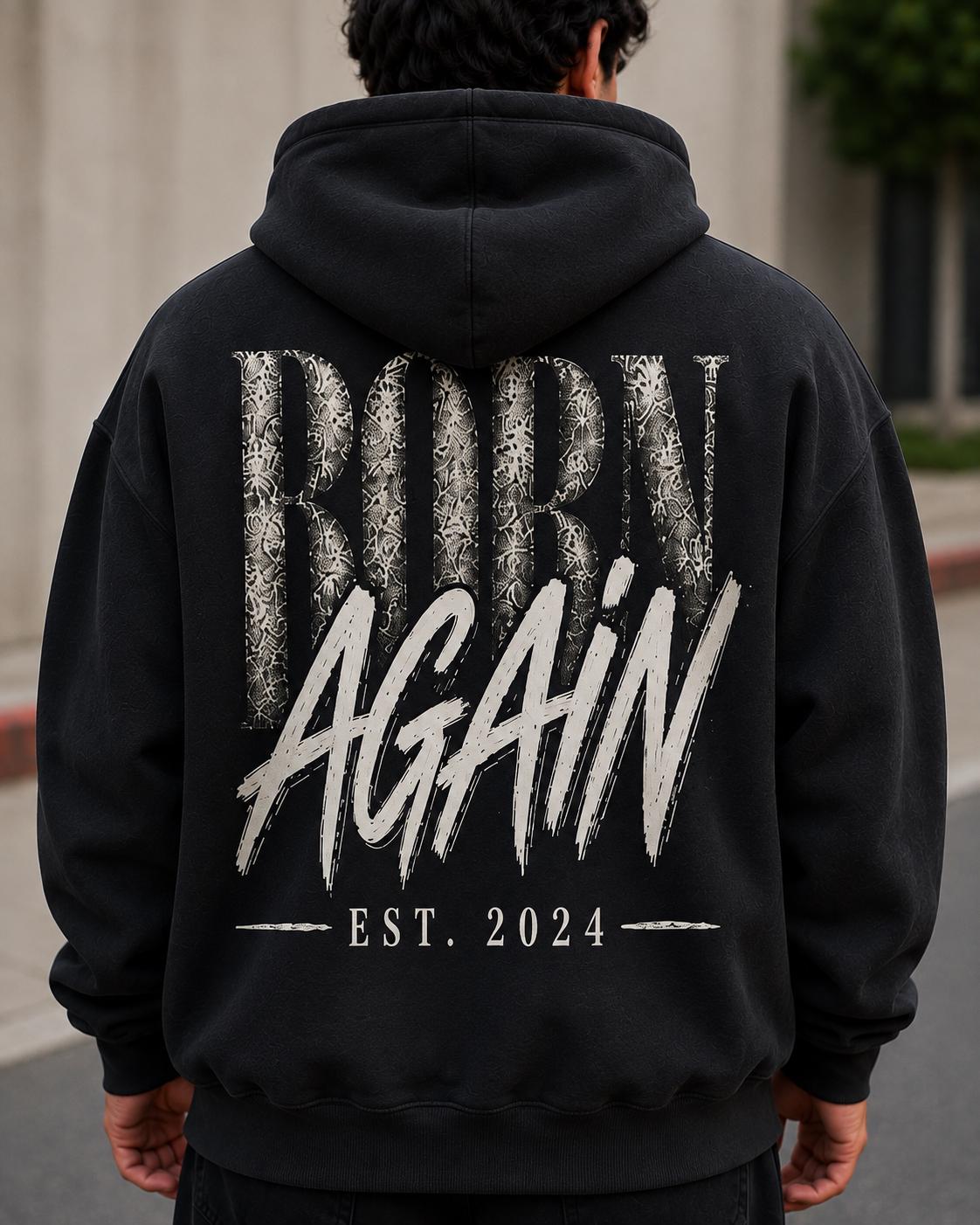 Born Again Christian Hoodie, John 3:3 Baptism Gift, Personalized Streetwear Sweatshirt