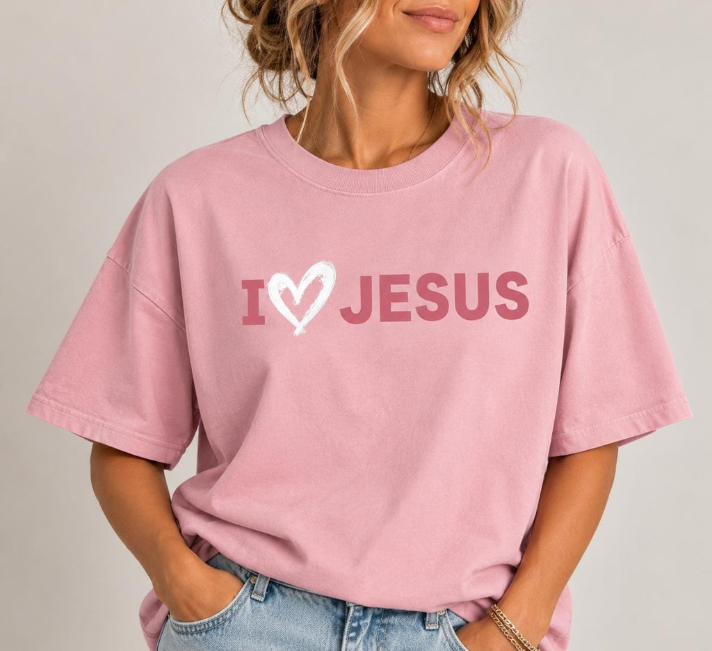 I Love Jesus Unisex Tshirt, Heart Symbol Tee, I love Jesus Gender Neutral Tshirt, Comfort Colors Shirt