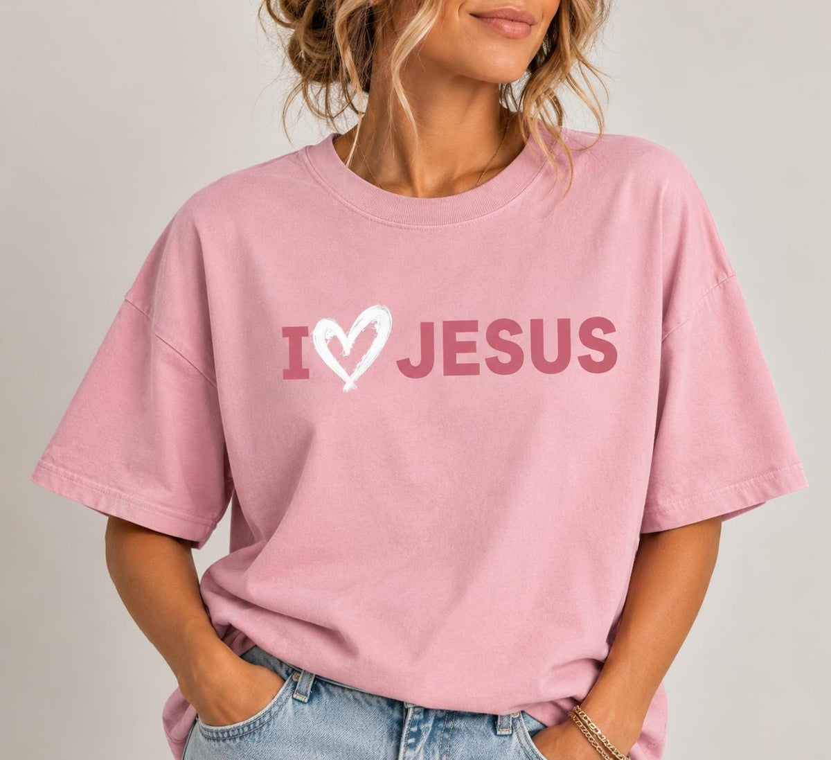 I Love Jesus Unisex Tshirt, Heart Symbol Tee, I love Jesus Gender Neutral Tshirt, Comfort Colors Shirt