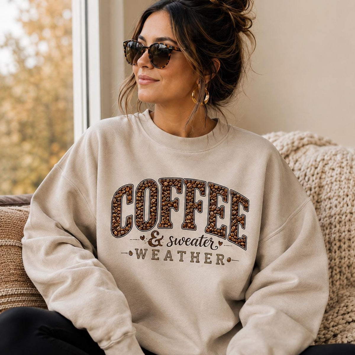 Coffee Sweatshirt, Cozy Fall Crewneck, Coffee Lover Gift